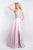 Blush - 11552 Crystal Ornate V-Neck Bodice A-Line Gown In Pink and Neutral