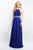 Blush - 11556 Beaded High Halter Chiffon Gown In Blue and Purple