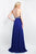 Blush - 11556 Beaded High Halter Chiffon Gown In Blue and Purple