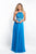 Blush - 11556 Beaded High Halter Chiffon Gown In Blue