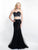 Blush - 11557 Two Piece Beaded Mermaid Gown In Black