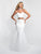 Blush - 11557 Two Piece Beaded Mermaid Gown In White