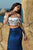 Blush - 11558 Two-Piece Ornate Ruffled Off-Shoulder Gown In White and Blue