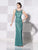 Cameron Blake by Mon Cheri - 115604 Bateau Neckline Long Evening Gown - 1 Pc Jade in Size 4 Available