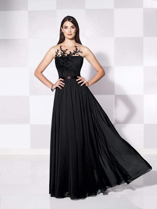 Cameron Blake - Floral Embellished Lace Long Dress 115609