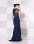 Cameron Blake - Floral Cap Sleeves Long Dress 115616