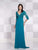 Mon Cheri - Cameron Blake - 115617 Quarter Sleeve Lace Empire Dress in Teal