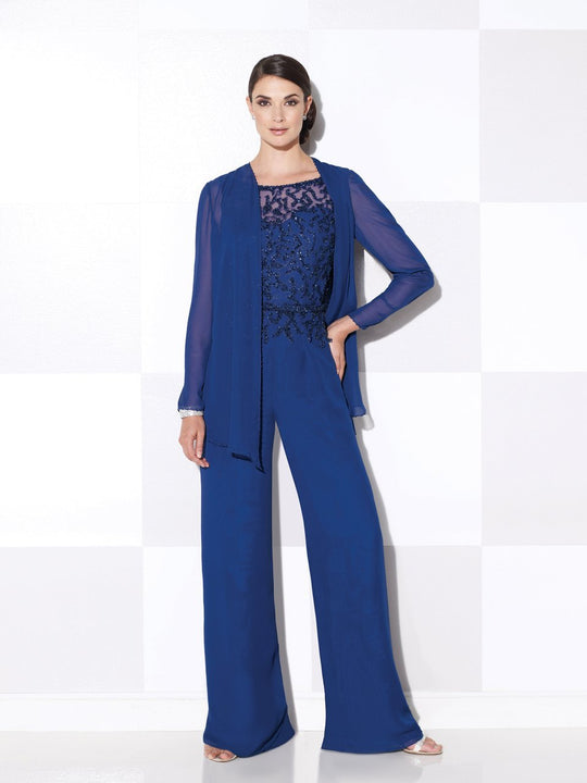 Cameron Blake by Mon Cheri - 115620 3 Piece Pant Set in Blue Willow