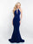 Blush - 11563 Fitted Crystal Embellished Gown In Blue