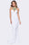Ashley Lauren - 1157 Turquoise Beaded Jersey Evening Dress in White