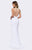 Ashley Lauren - 1157 Turquoise Beaded Jersey Evening Dress in White