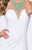Ashley Lauren - 1157 Turquoise Beaded Jersey Evening Dress in White