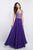 Blush - 11573 Sleeveless V-Neck Crystal Paisley Gown In Purple