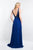 Blush - 11575 Adorned Bateau Illusion Cutout Chiffon Gown In Blue