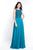 Blush - 11575 Adorned Bateau Illusion Cutout Chiffon Gown In Blue and Green