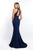 Blush - 11577 Embellished Bodice High Halter Two-Piece Gown In Blue