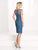 Social Occasions - Beaded Illusion Bateau Neck - 115875 Dress in Blue