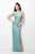 Primavera Couture - 1158 Sequined Halter Cutout Gown in Green