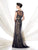 Ivonne D by Mon Cheri - 115D74 Beaded Tulle Dress - 1 pc Navy Blue Nude In Size 4 Available