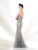 Ivonne D - Sequined Sweetheart Tulle Gown 115D78 in Gray