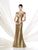 Ivonne D - Bow Accented Trumpet Gown 115D83