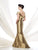 Ivonne D - Bow Accented Trumpet Gown 115D83
