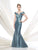 Ivonne D - Bow Accented Trumpet Gown 115D83