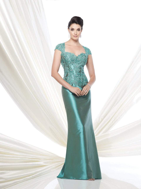 Ivonne D - Embellished Cap Sleeve Lace Gown 115D86