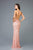 Scala - 48980 Embellished V-neck Sheath Dress In Pink