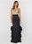 Ashley Lauren - 1160 Beaded V-neck Ruffled Column Dress in Black