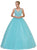 Dancing Queen - 1161 V-Neck Beaded Lace Quinceanera Ball Gown In Blue