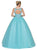 Dancing Queen - 1161 V-Neck Beaded Lace Quinceanera Ball Gown In Blue