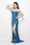 Primavera Couture - 1161 Strapless Two-Toned Sequined Gown in Blue