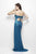 Primavera Couture - 1161 Strapless Two-Toned Sequined Gown in Blue