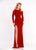 Ashley Lauren - 1161 Long Sleeve Bateau Matte Jersey Sheath Dress in Red