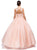 Dancing Queen - 1161 V-Neck Beaded Lace Quinceanera Ball Gown In Pink