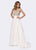 Ashley Lauren - 1164 Embellished Deep V-neck Ballgown With Train in White