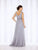 Mon Cheri 116665 Sleeveless Chiffon A-line Dress In Gray
