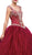 Dancing Queen - 1168 Sequined Semi-sweetheart Long Gown In Red