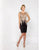 Social Occasions by Mon Cheri - 116855A Appliqued Dress in Black and Gold