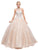 Sophisticated Halter Illusion Long Gown in Neutral