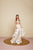 Terani Couture - Beaded Crop Top and Ruffled Mesh Skirt Long Gown Ensemble 151P0102A In White and Neutral