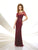 Montage by Mon Cheri - 116933 Beaded Bateau Ddress in Wine Red