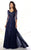 Montage by Mon Cheri - Quarter Sleeve Chiffon A-line Dress 116950 - 2 pcs Gray/Heather in Size 6 and 10, 2 pcs Navy is Size 8 and 10, 1 pc Light Periwinkle in Size 10 and 1 pc Wine in Size 14 Available