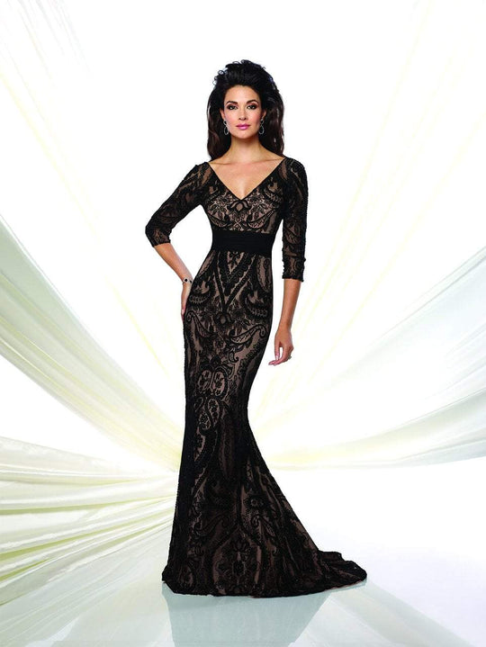 Montage by Mon Cheri - 116952W Dress in Black and Neutral