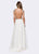 Ashley Lauren - 1169 Pearl Beaded Deep V-neck A-line Dress in White