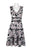 Taylor - 1169M Floral Print V Neck Sleeveless Crepe Dress In Black and Gray