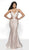 Blush by Alexia Designs - 11700 Crisscross-Strapped Sequined Gown In Pink