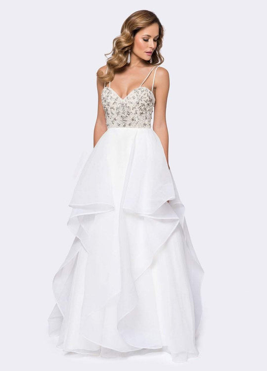 Ashley Lauren - 1170 Beaded Bustier Evening Dress in White