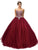 Dancing Queen - 1172 Strapless Crystal Embellished Ballgown in Red